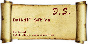 Dalkó Sára névjegykártya